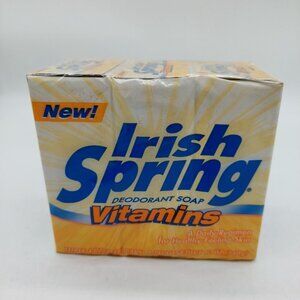 Irish Spring Vitamins 4oz Deodorant Soap 3 Bars Package Vintage